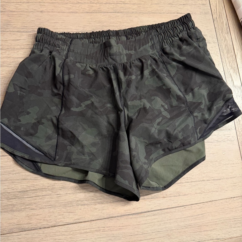 lululemon athletica Green Camo Athletic Shorts